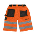 Orange - Back - Result Core Mens Reflective Safety Cargo Shorts