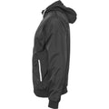 Black-White - Side - Build Your Brand Mens Zip Up Wind Runner Jacket