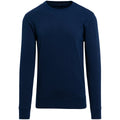 Navy - Front - Build Your Brand Mens Plain Light Crewneck Sweater