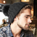 Black - Back - Beechfield Unisex Verbier Fur Pom Pom Chunky Beanie