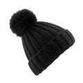 Black - Front - Beechfield Unisex Verbier Fur Pom Pom Chunky Beanie