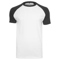 White-Black - Front - Build Your Brand Mens Raglan Contrast Tee