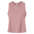 Orchid Heather - Front - Bella + Canvas Womens-Ladies Racerback Cropped Sleeveless Tank Top