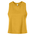 Heather Mustard - Front - Bella + Canvas Womens-Ladies Racerback Cropped Sleeveless Tank Top