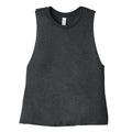 Dark Grey Heather - Front - Bella + Canvas Womens-Ladies Racerback Cropped Sleeveless Tank Top