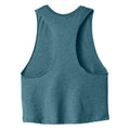 Deep Teal Heather - Back - Bella + Canvas Womens-Ladies Racerback Cropped Sleeveless Tank Top