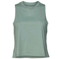 Dusty Blue Heather - Front - Bella + Canvas Womens-Ladies Racerback Cropped Sleeveless Tank Top