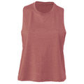 Heather Mauve - Front - Bella + Canvas Womens-Ladies Racerback Cropped Sleeveless Tank Top