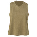 Heather Olive - Front - Bella + Canvas Womens-Ladies Racerback Cropped Sleeveless Tank Top