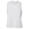 Solid White Blend - Front - Bella + Canvas Womens-Ladies Racerback Cropped Sleeveless Tank Top