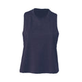 Heather Navy - Front - Bella + Canvas Womens-Ladies Racerback Cropped Sleeveless Tank Top