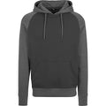 Black-Charcoal - Front - Build Your Brand Mens Raglan Hoodie