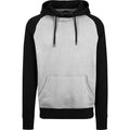 Grey-Black - Front - Build Your Brand Mens Raglan Hoodie