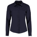 Dark Navy - Front - Kustom Kit Womens-Ladies Long Sleeve Poplin Shirt