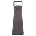 Steel - Front - Premier Unisex Chino Cotton Bib Apron