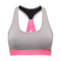 Silver Melange - Front - TriDri Womens-Ladies Performance Sports Bra (Medium Impact)