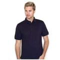 Navy - Side - Henbury Mens Short Sleeved 65-35 Pique Polo Shirt