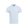 Light Blue - Front - Premier Mens Coolchecker Plus Pique Polo With CoolPlus