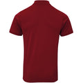 Burgundy - Back - Premier Mens Coolchecker Plus Pique Polo With CoolPlus