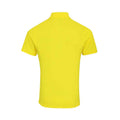 Yellow - Back - Premier Mens Coolchecker Plus Pique Polo With CoolPlus