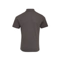 Dark Grey - Back - Premier Mens Coolchecker Plus Pique Polo With CoolPlus