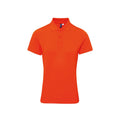 Orange - Front - Premier Womens-Ladies Coolchecker Plus Piqu Polo With CoolPlus