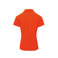 Orange - Back - Premier Womens-Ladies Coolchecker Plus Piqu Polo With CoolPlus