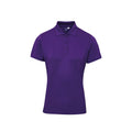 Purple - Front - Premier Womens-Ladies Coolchecker Plus Piqu Polo With CoolPlus