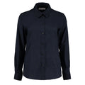 French Navy - Front - Kustom Kit Womens-Ladies Workplace Long Sleeve Oxford Blouse