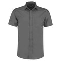 Graphite - Front - Kustom Kit Mens Poplin Short Sleeve Shirt