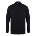 Navy - Front - Henbury Unisex Adults Knitted Bomber Jacket