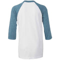 White-Denim - Back - Bella + Canvas Childrens-Kids 3-4 Sleeves Baseball Tee