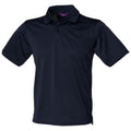 Navy - Front - Henbury Mens Coolplus® Pique Polo Shirt