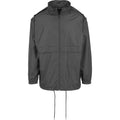 Black - Front - Build Your Brand Mens Nylon Windbreaker Jacket