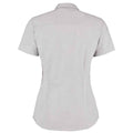 Silver Grey - Back - Kustom Kit Womens-Ladies Corporate Oxford Short Sleeved Blouse