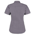 Charcoal - Back - Kustom Kit Womens-Ladies Corporate Oxford Short Sleeved Blouse