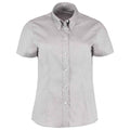 Silver Grey - Front - Kustom Kit Womens-Ladies Corporate Oxford Short Sleeved Blouse