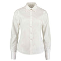 White - Front - Kustom Kit Womens-Ladies Corporate Oxford Long Sleeved Blouse