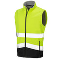 Fluorescent Yellow-Black - Front - Result Safeguard Mens Printable Safety Softshell Gilet