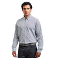 White-Grey - Side - Premier Mens Cotton Rich Oxford Stripe Shirt