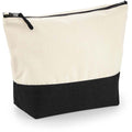 Natural-Black - Back - Westford Mill Dipped Base Canvas Accessory Bag (Pack of 2)