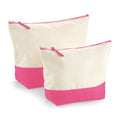 Natural-True Pink - Front - Westford Mill Dipped Base Canvas Accessory Bag (Pack of 2)