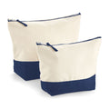 Natural-Navy - Front - Westford Mill Dipped Base Canvas Accessory Bag (Pack of 2)