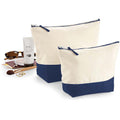 Natural-Navy - Lifestyle - Westford Mill Dipped Base Canvas Accessory Bag (Pack of 2)