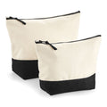 Natural-Black - Front - Westford Mill Dipped Base Canvas Accessory Bag (Pack of 2)