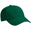 Forest Green - Front - Beechfield Unisex Pro-Style Heavy Brushed Cotton Baseball Cap - Headwear (Pack of 2)