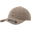 Khaki - Front - Flexfit Garment Washed Cotton Dad Baseball Cap (Pack of 2)