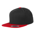 Black-Red - Front - Yupoong Flexfit Unisex Classic Varsity Snapback Cap (Pack of 2)