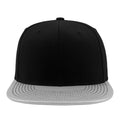 Silver - Back - Flexfit Metallic Visor Snapback Cap (Pack of 2)