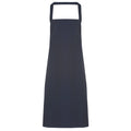 Navy - Front - Premier Ladies-Womens Slim Apron (no Pocket) - Workwear (Pack of 2)